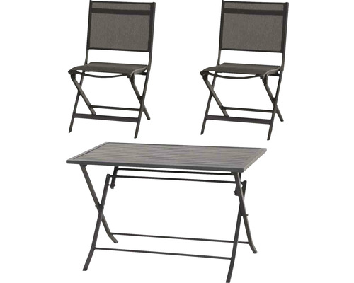 Metall 2 Garden Luxemburg Stühle,Tisch aus: anthrazit Gartenmöbelset HORNBACH - -Sitzer bestehend 2 Siena