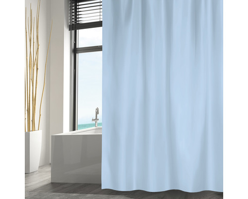 Rideau de douche MSV en textile 120 x 200 cm lightblue