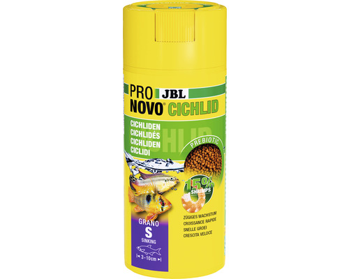 Nourriture en granulés JBL PRONOVO CICHLID GRANO S250mlCL JBL Pro Novo Cichlid nourriture en granulés pour poissons d''ornement
