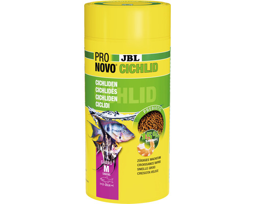 Nourriture en granulés JBL PRONOVO CICHLID GRANO M 1000 m Aliment pour poissons JBL Pro Novo Cichlid pour Cichlidés
