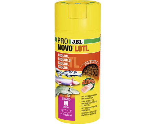 Nourriture en granulés JBL PRONOVO LOTL GRANO M 250 ml CL Boîte d''aliment JBL Pro Novo Lotl Axolotl