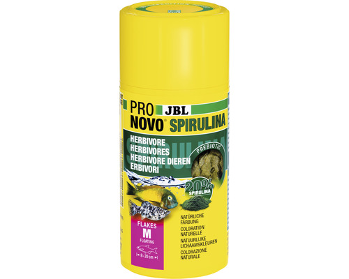 Nourriture en flocons JBL PRONOVO SPIRULINA FLAKES 100ml JBL Pro Novo Spirulina Nourriture pour poissons herbivores