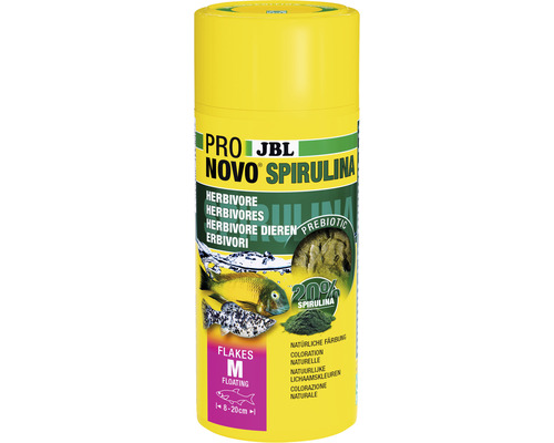 Nourriture en flocons JBL PRONOVO SPIRULINA FLAKES 250ml JBL Novo Spirulina Aliments pour poissons herbivores