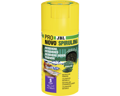 Nourriture en granulés JBL PRONOVO SPIRULINA Taille S 100ml C JBL Pro Novo Spirulina nourriture pour poissons herbivores