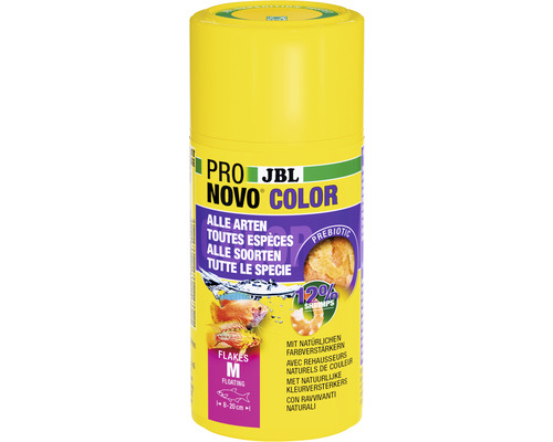 Nourriture en flocons JBL PRONOVO COLOR FLAKES M 100ml JBL Pro Novo Color nourriture pour poissons toutes espèces