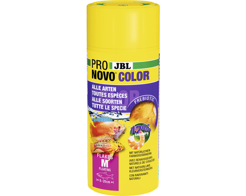 Nourriture en flocons JBL PRONOVO COLOR FLAKES M 250ml JBL Novo Color nourriture en flocons pour tous les types de poissons