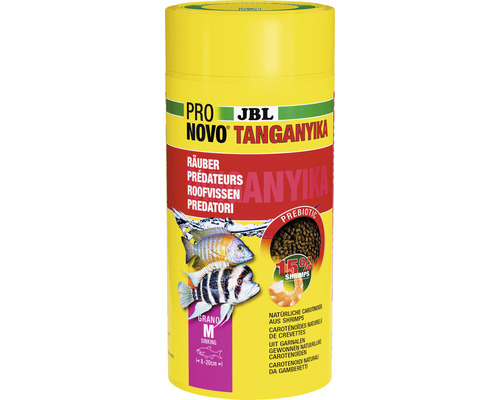 Nourriture en granulés JBL PRONOVO TANGANY GRANO M 1000 ml JBL Pro Novo Tanganyika M Aliments pour poissons prédateurs