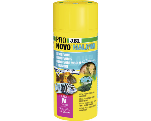 Nourriture en flocons JBL PRONOVO MALAWI FLAKES M 250 ml JBL Pro Novo Malawi nourriture pour poissons herbivores