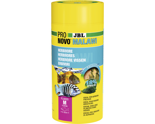 Nourriture en flocons JBL PRONOVO MALAWI FLAKES M 1000ml JBL Pro Novo Malawi Nourriture pour poissons herbivores