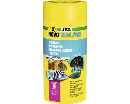 Nourriture en granulés JBL PRONOVO MALAWI GRANO M 1000 ml Boîte d''aliments pour poissons JBL Pro Novo Malawi