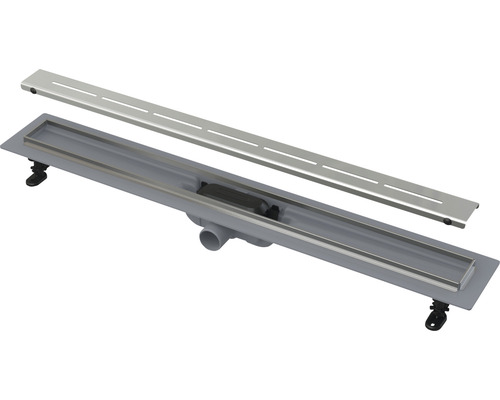 Caniveau de douche form&style RAMREE 850 x 62 mm capacité d'écoulement 27 l/min grille acier inoxydable mat Caniveau de douche form&style RAMREE 850 x 62 mm capacité d'écoulement 27 l/min grille acier inoxydable mat