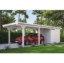 Carport Skanholz Emsland avec espace de rangement,ancrage pour poteaux 354 x 846 cm blanc