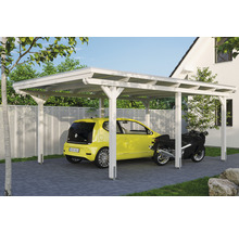 Carport Skanholz Emsland avec ancrage pour poteaux 404 x 604 cm blanc