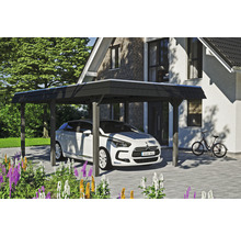 Carport Skanholz Wendland avec film epdm,ancrage pour poteaux 362 x 628 cm ardoise-thumb-0