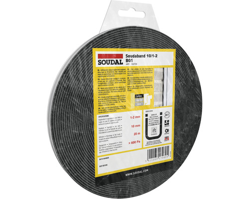 Bande précomprimée autocollante Soudal Soudaband Pro BG1 20 m 10/1-2 mm