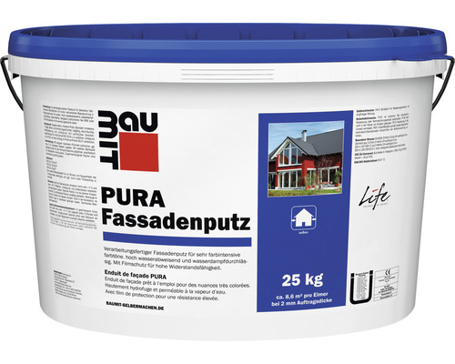 Baumit Kunstharz Fassadenputz mit Kratzputzstruktur Pura 1,5 mm weiß 25 kg