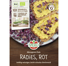 Logo Sperli. Microgreen Pads Radis rouges avec suggestion de service sur pain