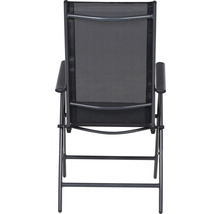 Fauteuil de jardin avec accoudoirs, chaise pliante vue de derrière
