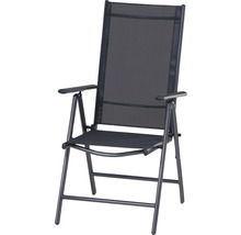 Chaise de jardin réglable et pliante en aluminium et textile