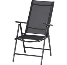 Chaise pliante avec accoudoirs et revêtement textile
