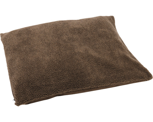 Coussin pour chien marron avec fermeture éclair