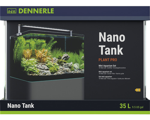 Aquarium DENNERLE Nano Tank Plant Pro 35 l, éclairage LED Chihiros A II 401 avec filtre intérieur, vitre de couverture, support de sécurité, brochure pour débutant,