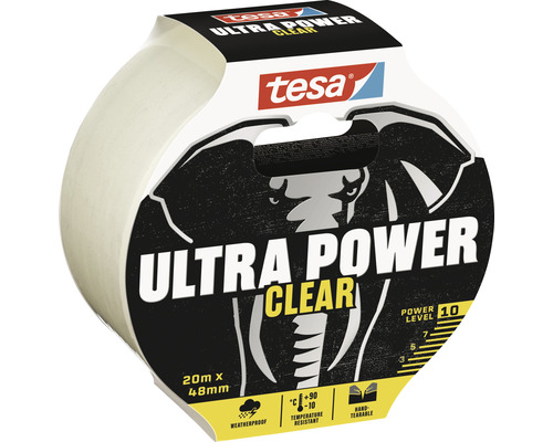 Rouleau de ruban adhésif Tesa Ultra Power Clear 20 mètres sur 48 millimètres