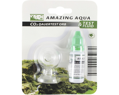 Accessoire d'aquarium verre indicateur de Co2 AMAZING AQUA Orb test permanent + réactif transparent