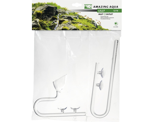 Vetra Amazing Aqua Lily Einlauf und Auslauf aus Glas