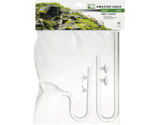 Amazing Aqua Lily Set d''entrée et de sortie en verre avec ventouses pour aquariums