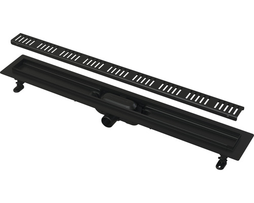 Caniveau de douche form&style REDONDA 650 x 62 mm capacité d'écoulement 28 l/min grille noir mat Caniveau de douche form&style REDONDA 650 x 62 mm capacité d'écoulement 28 l/min grille noir mat