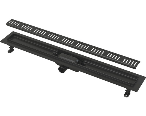 Caniveau de douche form&style REDONDA 750 x 62 mm capacité d'écoulement 28 l/min grille noir mat Caniveau de douche form&style REDONDA 750 x 62 mm capacité d'écoulement 28 l/min grille noir mat