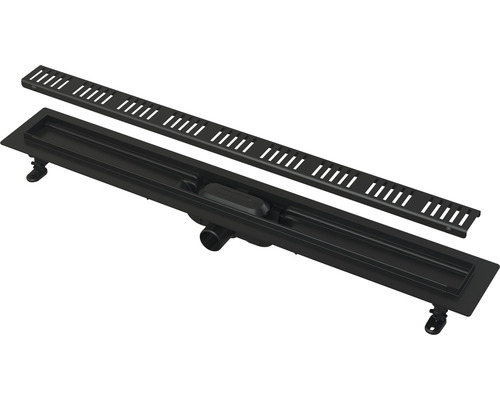 Caniveau de douche form&style REDONDA 950 x 62 mm capacité d'écoulement 28 l/min grille noir mat Caniveau de douche form&style REDONDA 950 x 62 mm capacité d'écoulement 28 l/min grille noir mat