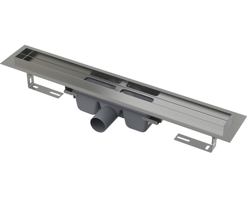 Caniveau de douche Jungborn 850 x 95 mm capacité d'écoulement 60 l/min UNO6- 850 Caniveau de douche en acier inoxydable avec supports et évacuation