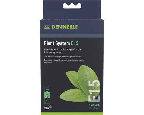 Engrais pour plantes d'aquarium Dennerle Plant System E15, 20 pastilles d'engrais riche en fer