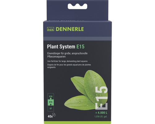 Engrais pour plantes d'aquarium Dennerle Plant System E15, 40 pastilles d'engrais riche en fer-0