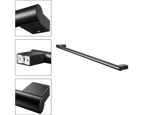 Schwarzer Handtuchhalter zur Wandmontage