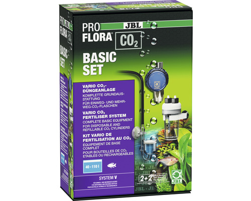 Kit d'engrais pour plantes au CO2 JBL PROFLORA CO2 BASIC SET V Emballage de JBL ProFlora CO2 Basic Set pour aquariums