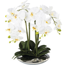 Orchidée blanche artificielle en pot