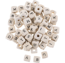 Holzperlen mit Buchstaben in Dose 185g
