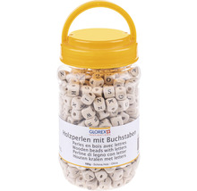 Holzperlen mit Buchstaben in Dose 185g