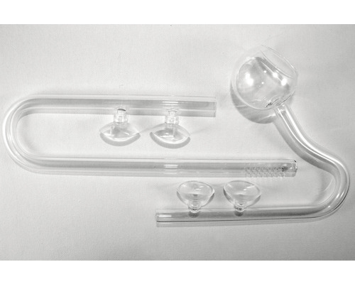 Aquarium Zubehör Glas Ein-/Auslass AMAZING AQUA Set Poppy 12/16 mm transparent Glaswaren für Aquarien mit Saugnäpfen