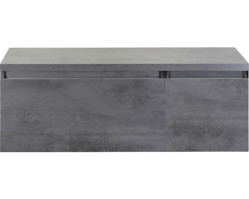 Waschtischunterschrank Sanox Frozen BxHxT 120 (80/40) x 43 cm x 45 cm Frontfarbe beton anthrazit mit Waschtischplatte Waschtischunterschrank Sanox Frozen BxHxT 120 (80/40) x 43 cm x 45 cm Frontfarbe beton anthrazit mit Waschtischplatte