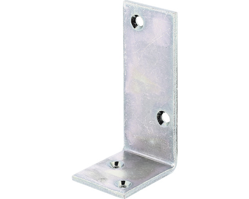 Cornière pour solive 50 x 100 x 40 mm galvanisée, passivation couche épaisse 1 pièce Équerre métallique avec quatre trous de fixation