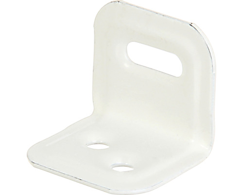 Equerre de réglage gaufrée 30x25x25 mm blanc revêtement en plastique, 1 pièce