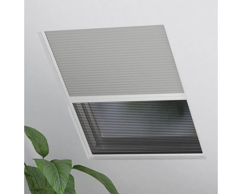 Moustiquaire Soluna pour fenêtre de toit store plissé gris 80x120 cm