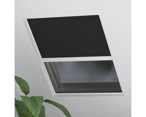 Moustiquaire Soluna pour fenêtre de toit store plissé noir 80x120 cm Moustiquaire Soluna pour fenêtre de toit store plissé noir 80x120 cm