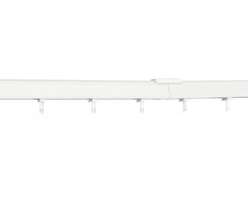 Rail Soluna avec ouverture centrale pour stores californiens blanc 240x4,4 cm