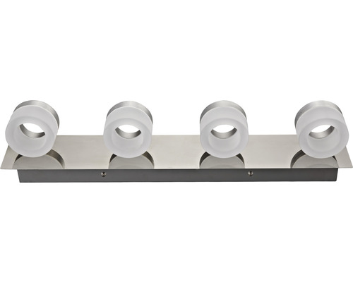 Applique murale LED FLAIR 4 ampoules 4x630 lm 3000 K Hxl 10x58 cm Kynosura chrome Applique murale avec quatre lampes et abat-jour en verre