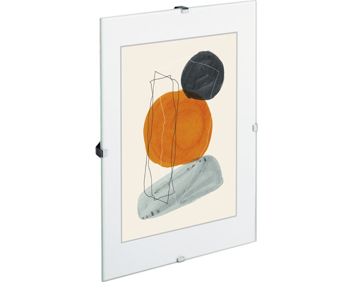 Glasbilderrahmen mit abstraktem Motiv